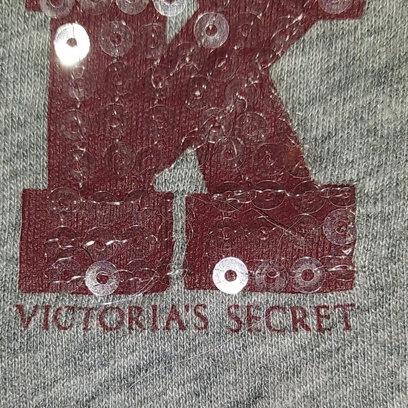 PINK Victoria Secrets  NFL  Washingtin Redskins Sequin t-shirt XS gray ladies - Picture 3 of 5